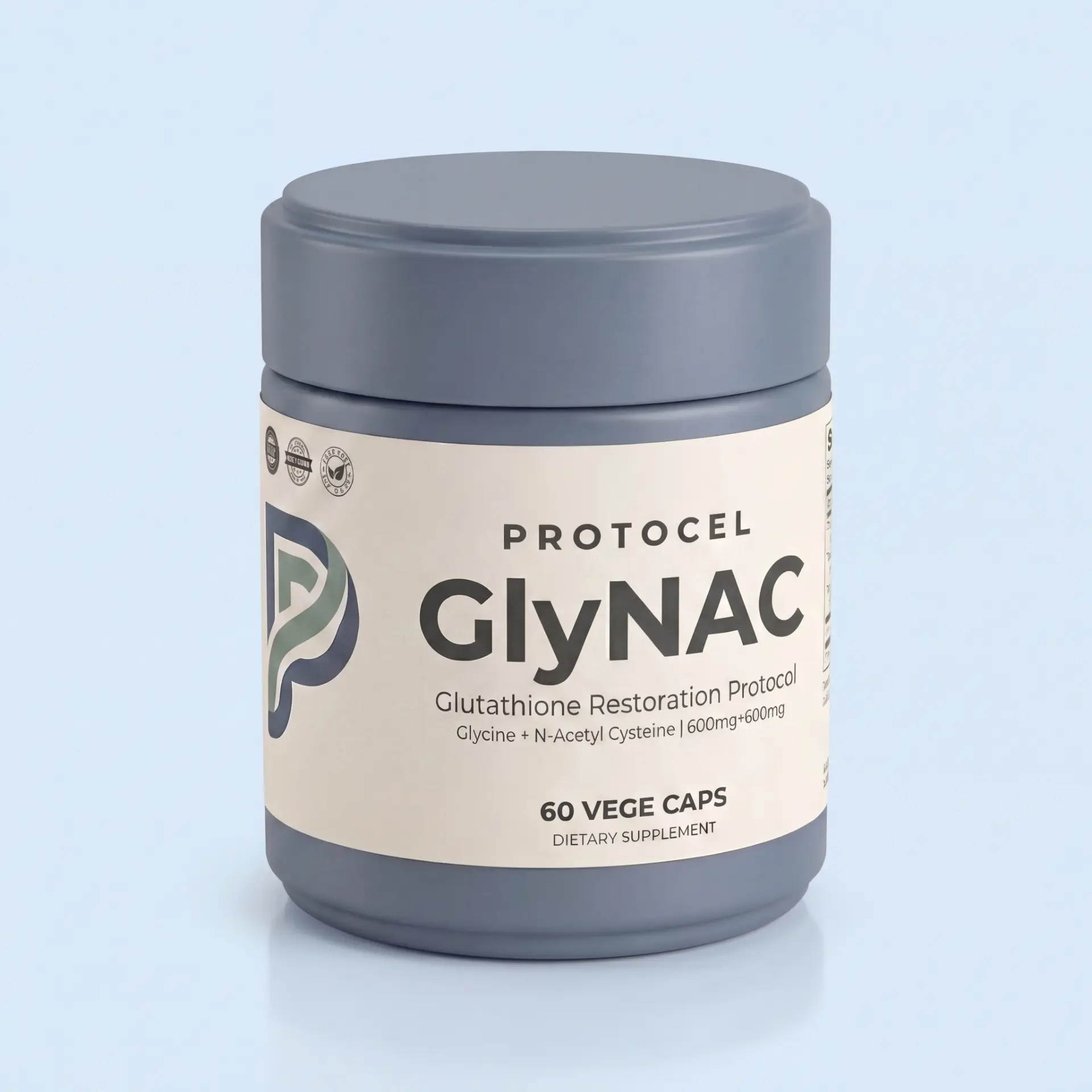 PROTOCEL Glycine + NAC jar on a pale blue background